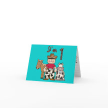 Cowboy 1st Birthday Fill-in Invitation