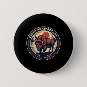Cowboy 250 TH 4TH of July Flag 1776 2026 250th 6 Cm Round Badge