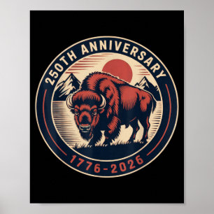 Cowboy 250 TH 4TH of July Flag 1776 2026 250th Poster