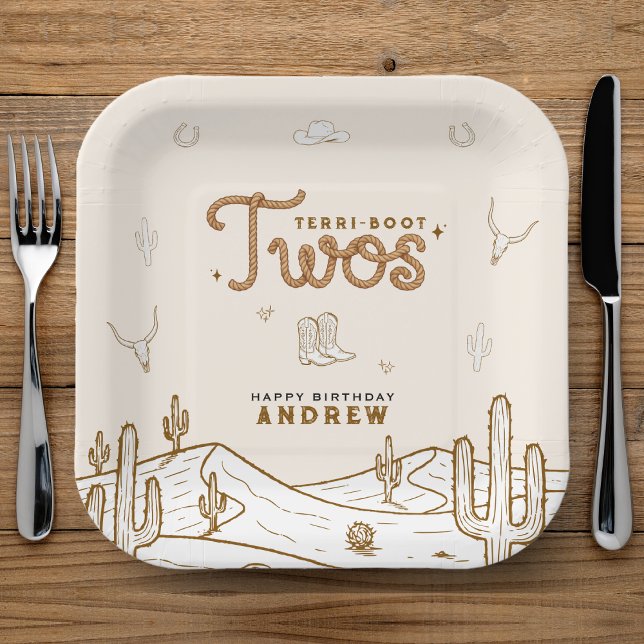 Cowboy 2nd Birthday Party Terri-Boot Twos Western Paper Plate (Cowboy 2nd Birthday Party Terri-Boot Twos Western Paper Plates
)