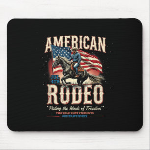 Cowboy 4th Of July Western American Rodeo Country Mouse Mat