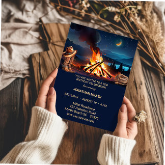 Cowboy 50th Birthday Bonfire Party Invitation