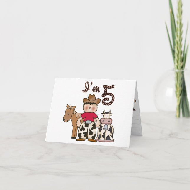 Cowboy 5th Birthday Invitations (Front)