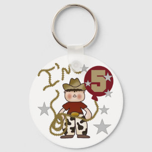 Cowboy 5th Birthday T-shirts and Gifts Key Ring