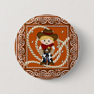 Cowboy 6 Cm Round Badge