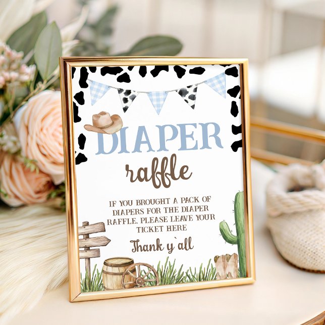 Cowboy 8x10 Diaper Raffle Table Sign (Creator Uploaded)