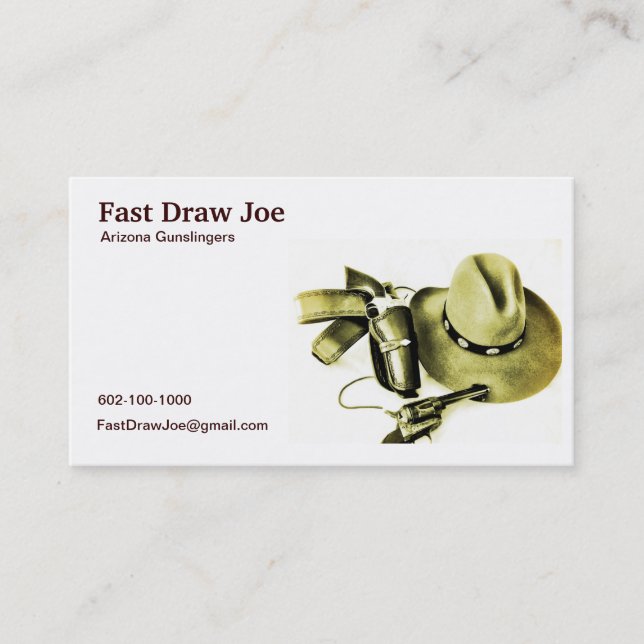 Cowboy Action Shooting Fast Draw Business Card (Front)