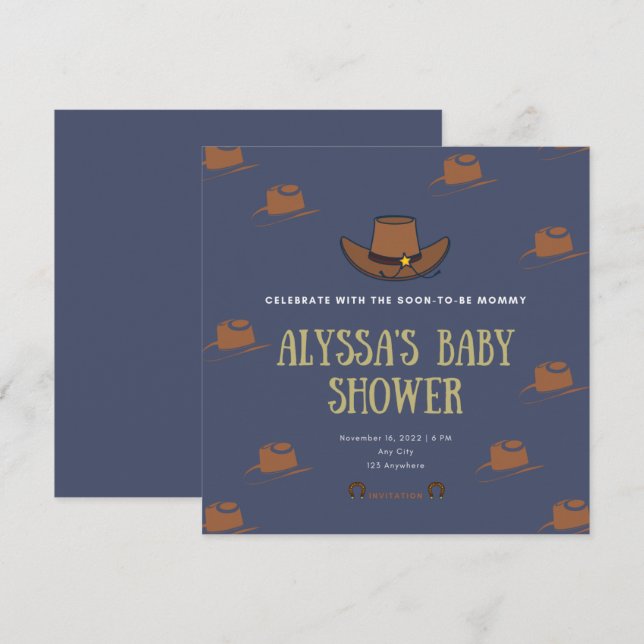 Cowboy Adoption Baby Shower  Invitation (Front/Back)