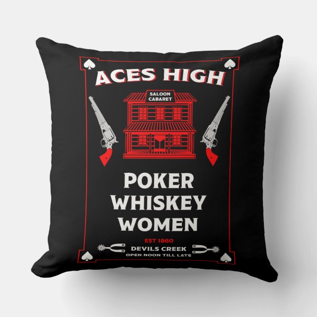 Cowboy American Frontier Saloon Cushion (Front)