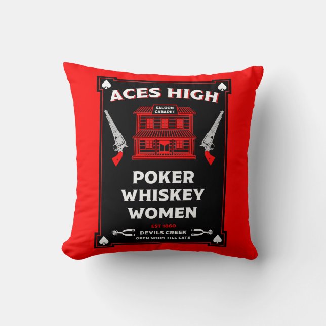 Cowboy American Frontier Saloon Cushion (Front)