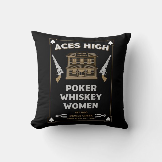 Cowboy American Frontier Saloon Cushion (Front)