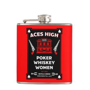 Cowboy American Frontier Saloon Hip Flask