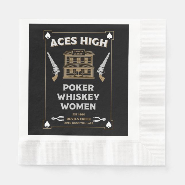 Cowboy American Frontier Saloon Napkin (Front)