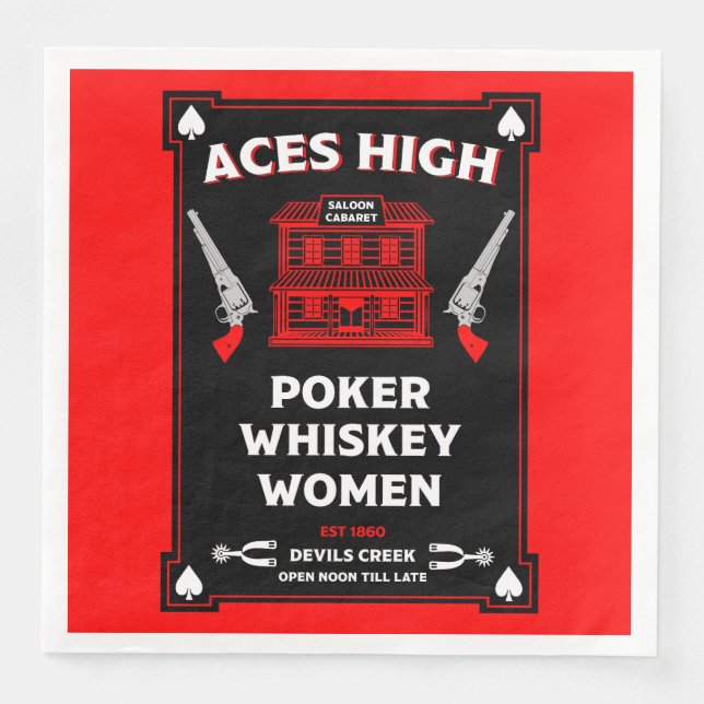 Cowboy American Frontier Saloon Napkin (Front)