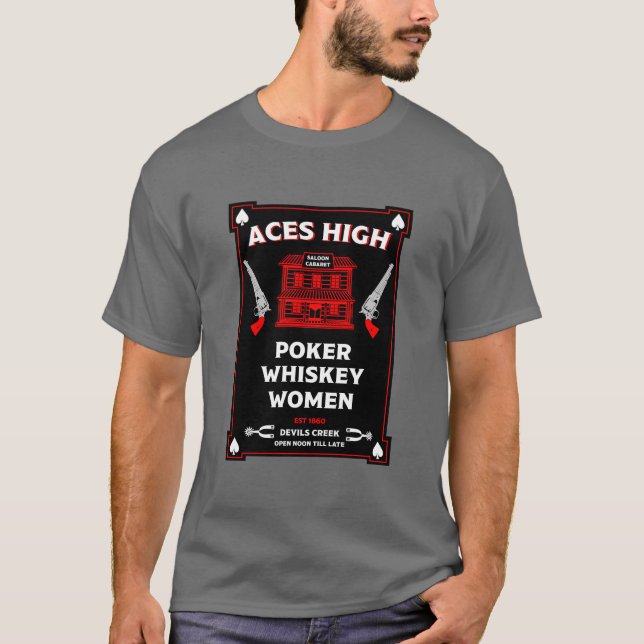 Cowboy American Frontier Saloon T-Shirt (Front)