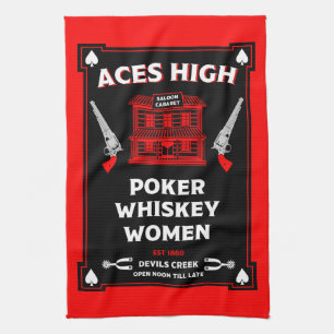 Cowboy American Frontier Saloon Tea Towel