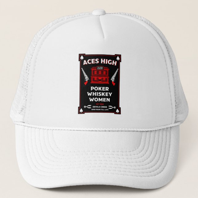Cowboy American Frontier Saloon Trucker Hat (Front)