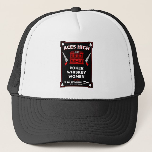 Cowboy American Frontier Saloon Trucker Hat (Front)