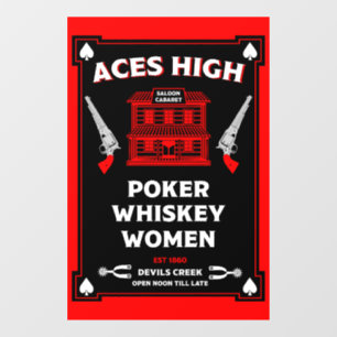 Cowboy American Frontier Saloon Window Cling