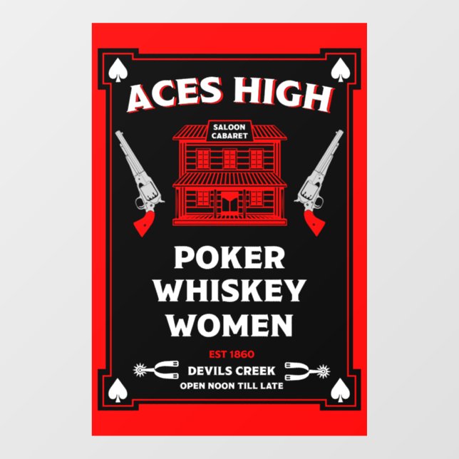 Cowboy American Frontier Saloon Window Cling (Sheet)