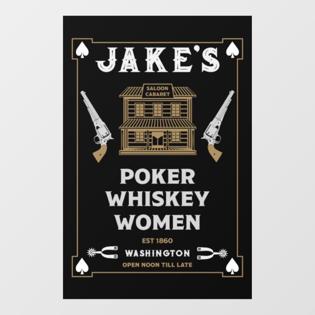 Cowboy American Frontier Saloon Window Cling (Sheet)