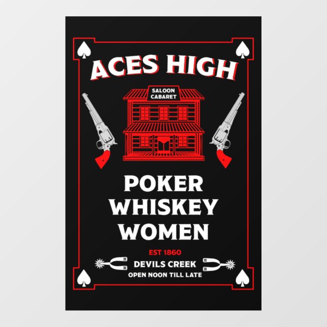 Cowboy American Frontier Saloon Window Cling (Sheet)