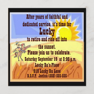 Cowboy and Blue Jean Retirement Party Invitation