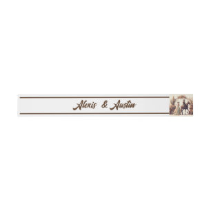 Cowboy and Bride Western Style Wedding Brown Invitation Belly Band