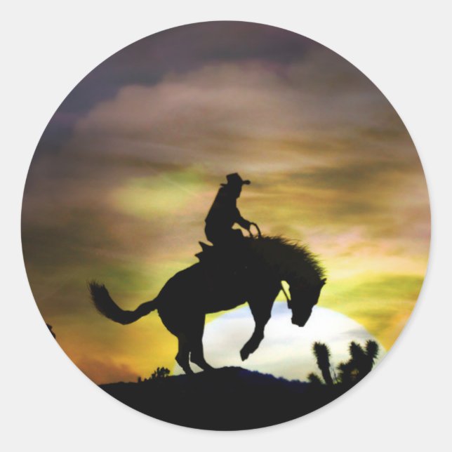 Cowboy and Bucking Horse Stickers (Front)