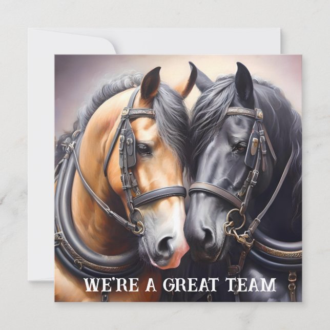 Cowboy and Cowgirl Great Team Anniversary Invitation (Front)