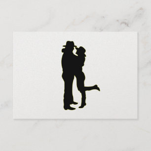 Cowboy and Cowgirl in Love Silhouette RSVP Card