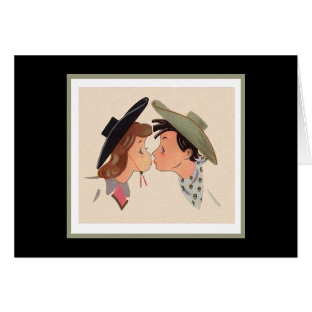 Cowboy and Cowgirl Kissing (Front Horizontal)