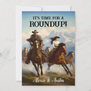 Cowboy and Cowgirl Round Up Invitation