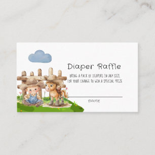 Cowboy and His Pony Horse Boy Diaper Raffle Business Card
