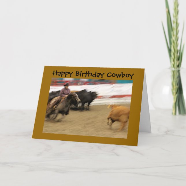 Cowboy and Horse Birthday Card (Front)