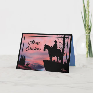 Cowboy And Horse Christmas Card