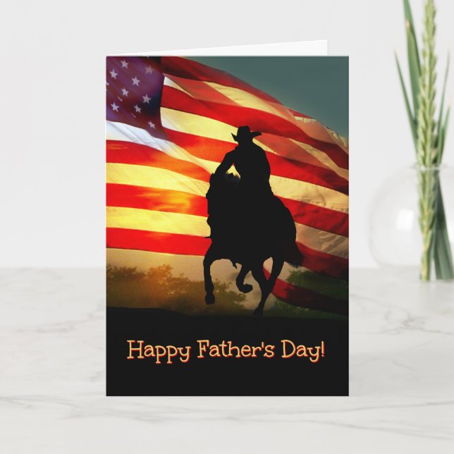 Cowboy and Horse Happy Father's Day Card (Front)