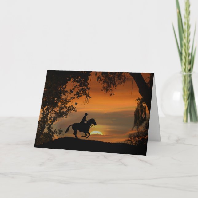 Cowboy and Horse Happy Trails Retirement Card (Front)