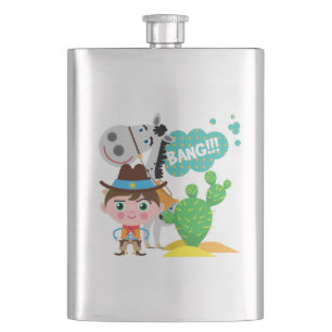 Cowboy and Horse Hip Flask