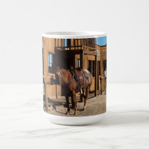 Cowboy and horse in the wild west, USA Coffee Mug
