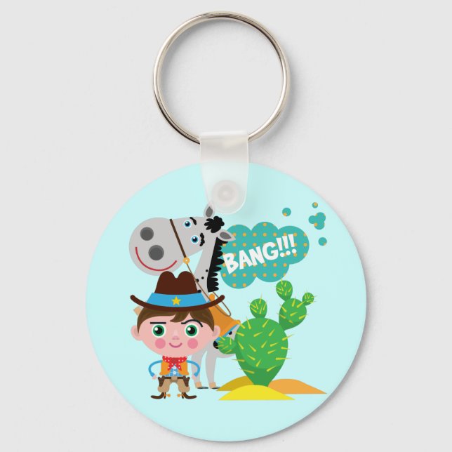 Cowboy and Horse Key Ring (Front)