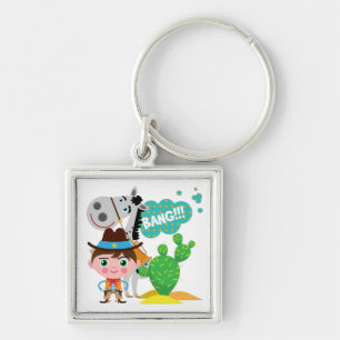 Cowboy and Horse Key Ring