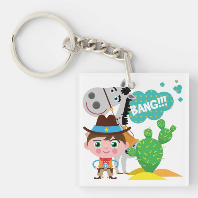 Cowboy and Horse Key Ring (Front)