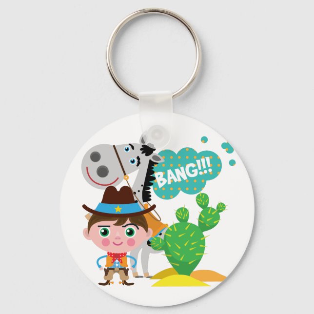 Cowboy and Horse Key Ring (Front)