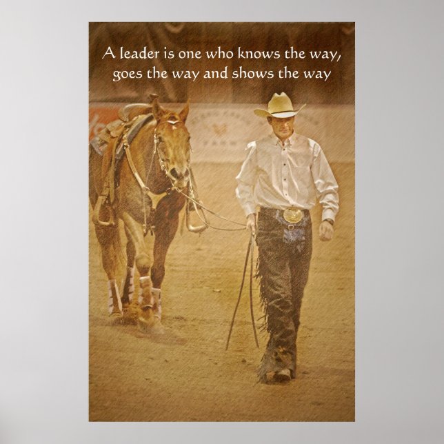 Cowboy And Horse Leadership motivational print (Front)