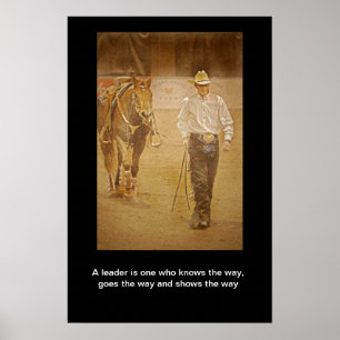 Cowboy And Horse Leadership Motivational Print