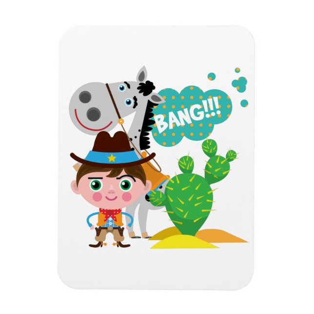 Cowboy and Horse Magnet (Vertical)