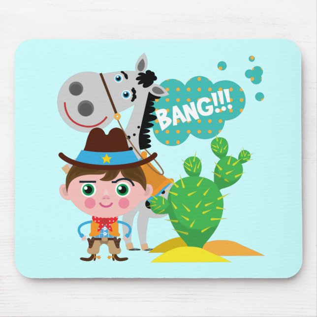 Cowboy and Horse Mouse Mat (Front)