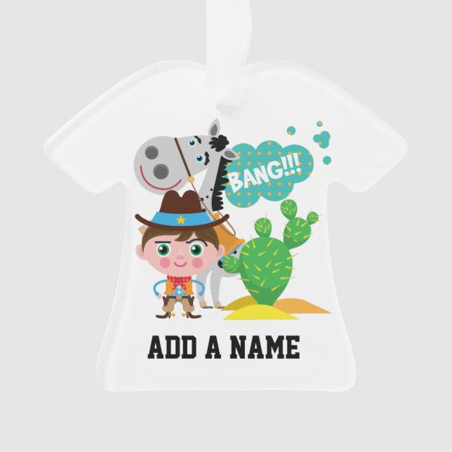 Cowboy and Horse Ornament (Front)