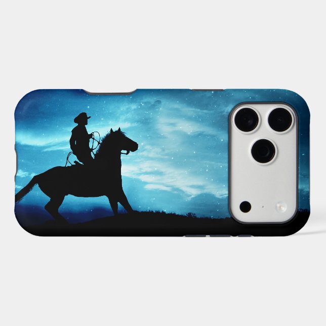 Cowboy and Horse Starry Night Country Western (Back (Horizontal))